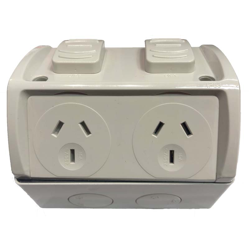 Outdoor Weatherproof Double Powerpoint Outlet - Star Sparky Direct