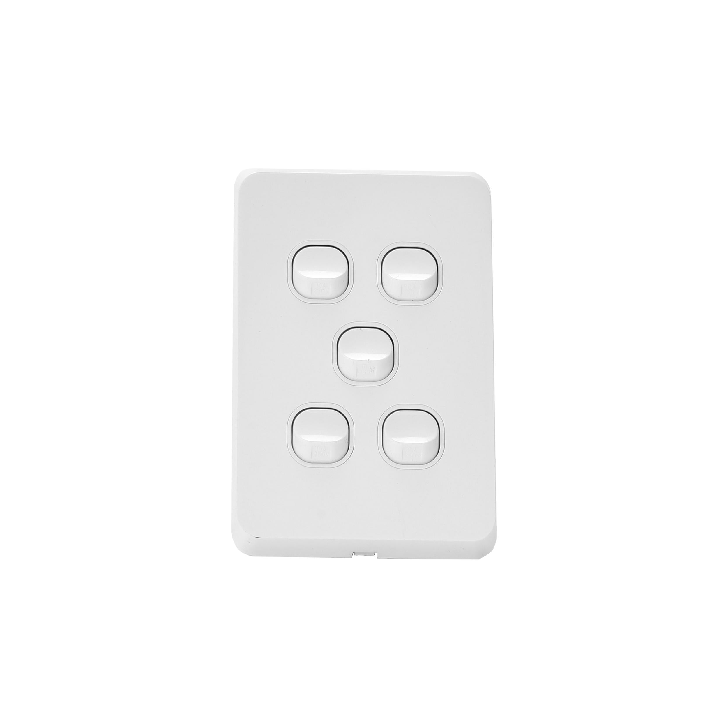 5 Gang Light Switch Vertical 10A 250V - RS310-V - Star Sparky Direct