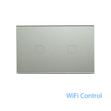 Load image into Gallery viewer, AU/NZ Approved Smart Home Wifi Light Wall Switch 2 Gang Grey Glass Touch Panel
