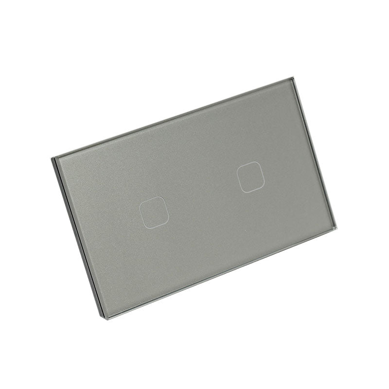 AU/NZ Approved Smart Home Wifi Light Wall Switch 2 Gang Grey Glass Touch Panel