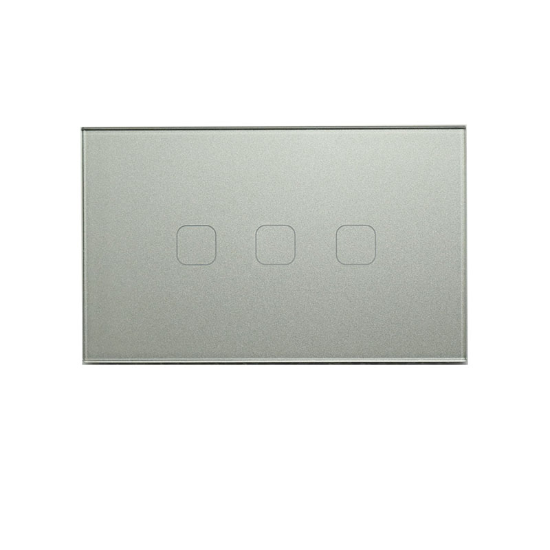 AU/NZ Approved Smart Home Wifi Light Wall Switch 3 Gang Grey Glass Touch Panel