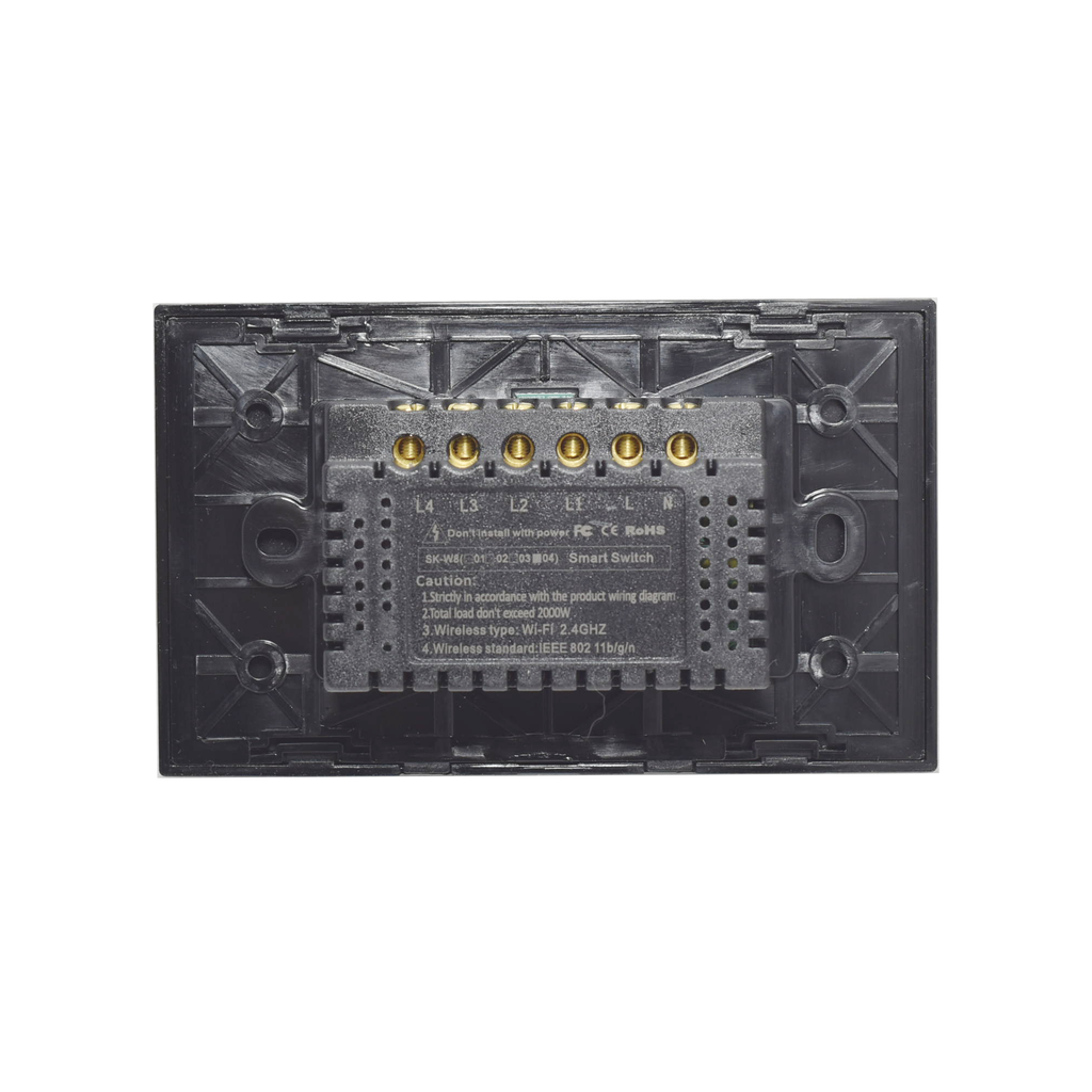 AU/NZ Approved Smart Home Wifi Light Wall Switch 4 Gang Grey Glass Touch Panel