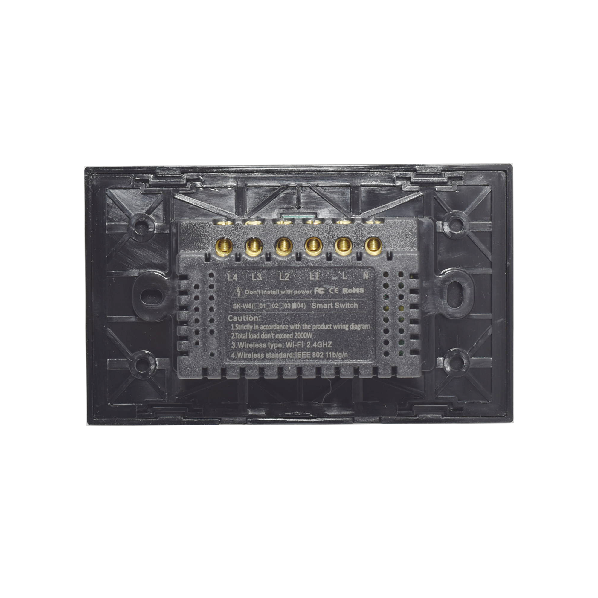 AU/NZ Approved Smart Home Wifi Light Wall Switch 4 Gang Grey Glass Touch Panel