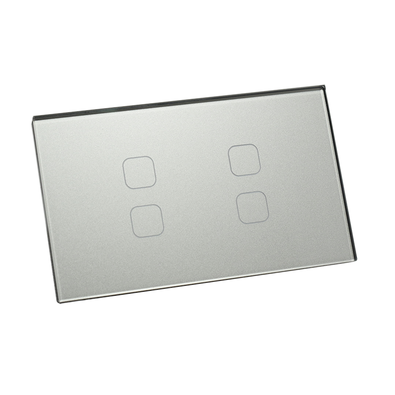 AU/NZ Approved Smart Home Wifi Light Wall Switch 4 Gang Grey Glass Touch Panel
