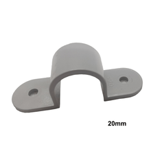 Load image into Gallery viewer, 100  x 20mm PVC Saddle Conduit Fittings Grey - Star Sparky Direct