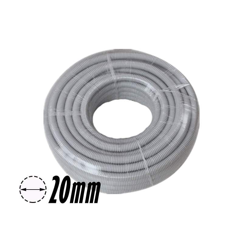 20mm PVC Corrugated Conduit Duct Medium Duct  Grey UV - Star Sparky Direct