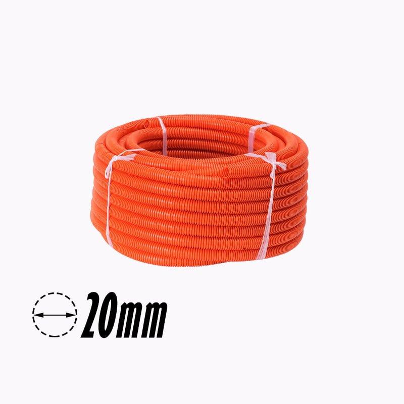 PVC Corrugated Conduit Duct Heavy Duct Orange UV 20mm - Star Sparky Direct