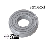 32mm PVC Corrugated Conduit Duct Medium Duct Grey - 25mtr/Roll