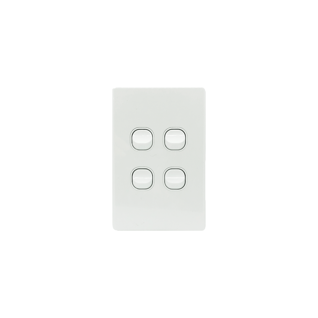 4 Gang Light Switch Vertical 10A 250V - KS308-V - Star Sparky Direct