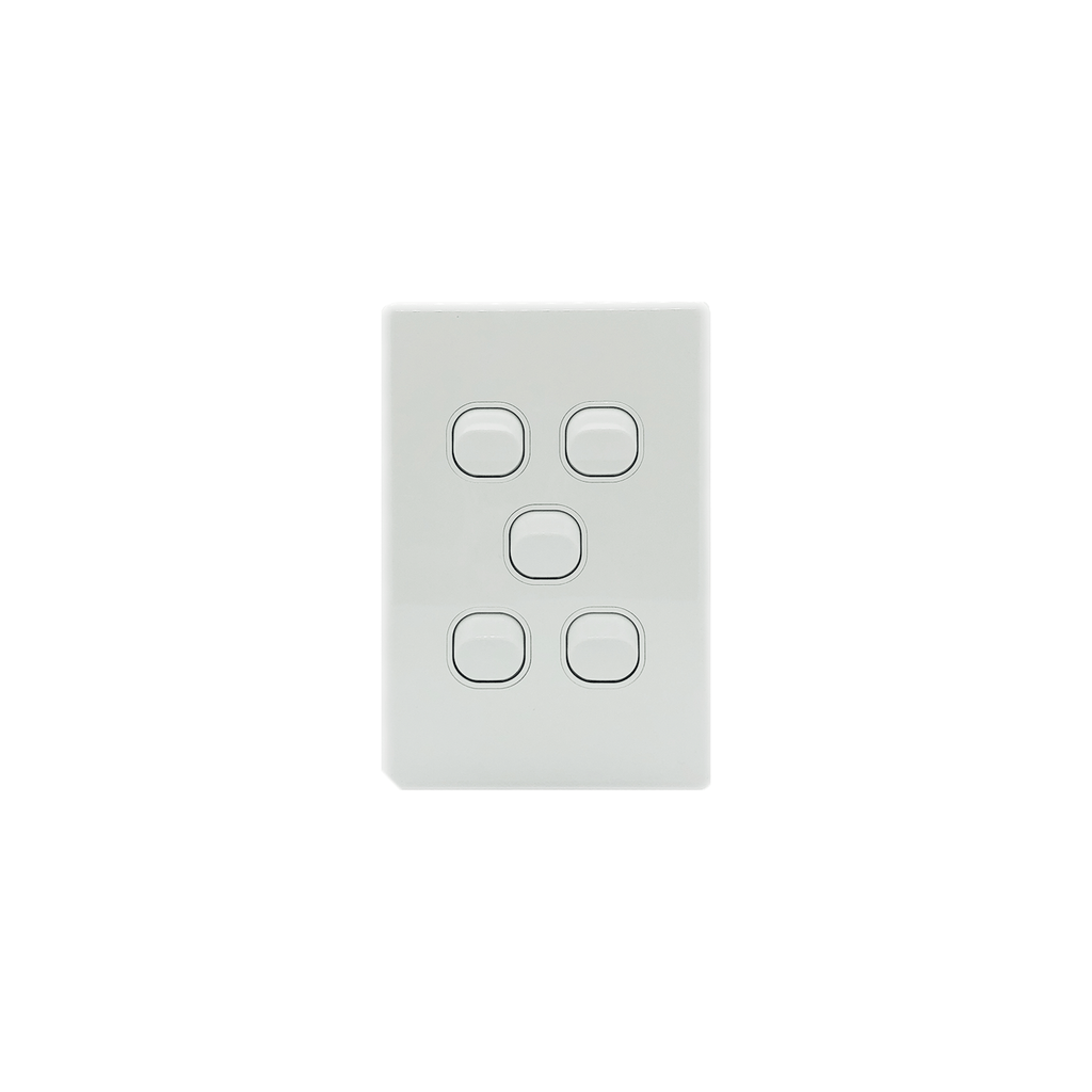 5 Gang Light Switch Vertical 10A 250V - KS310-V - Star Sparky Direct