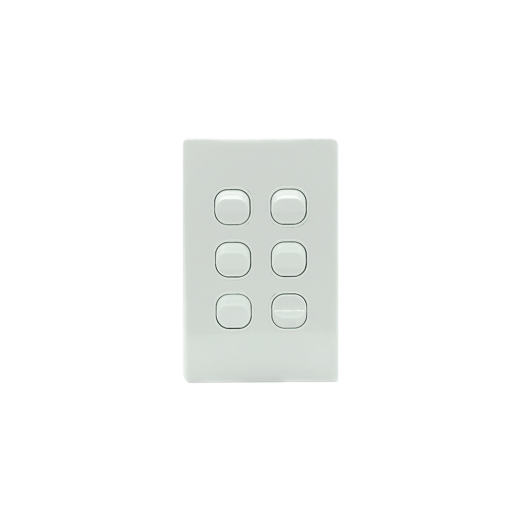 6 Gang Light Switch Vertical 10A 250V - KS312-V - Star Sparky Direct