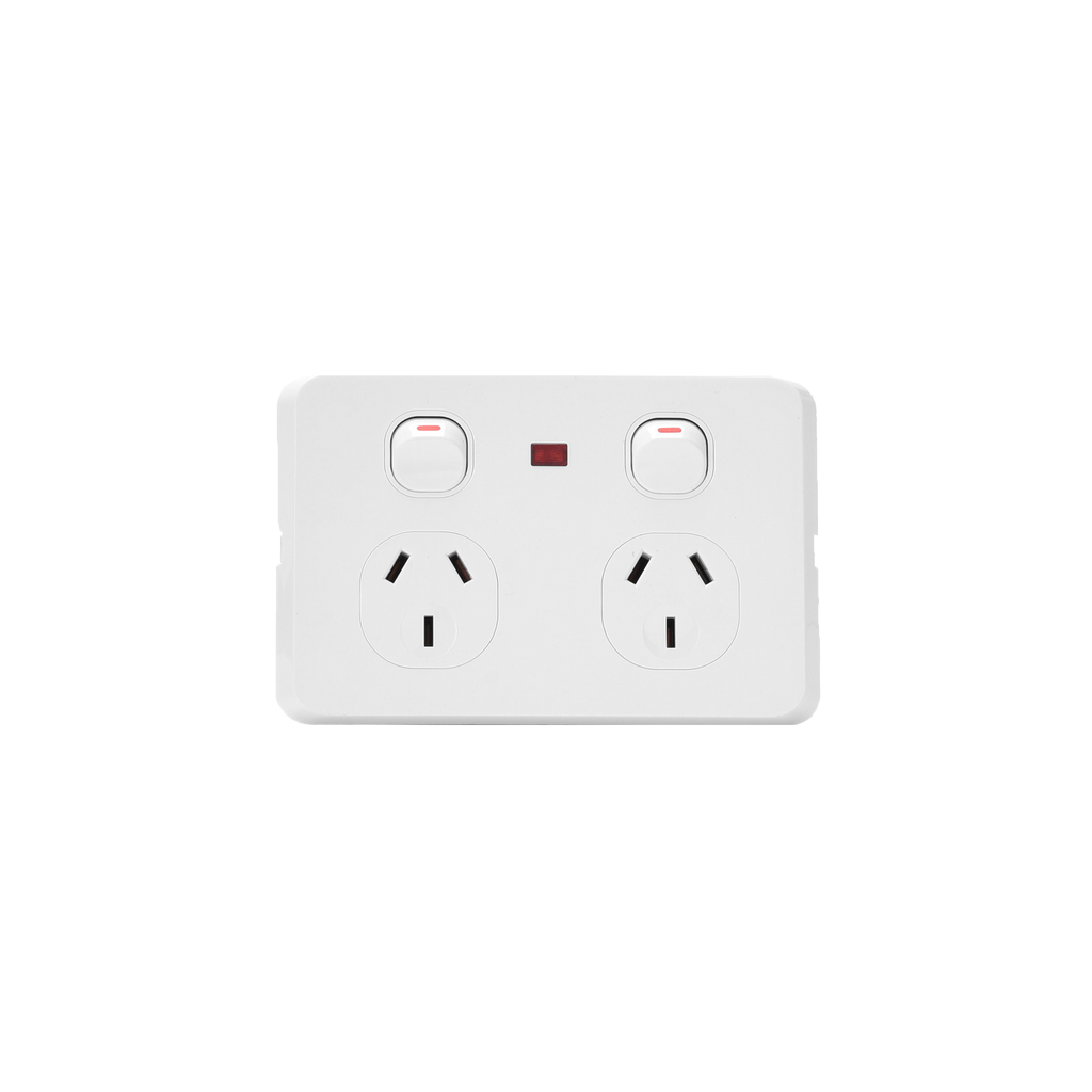 Double Power Point with Neon 10A - RS315N - Star Sparky Direct