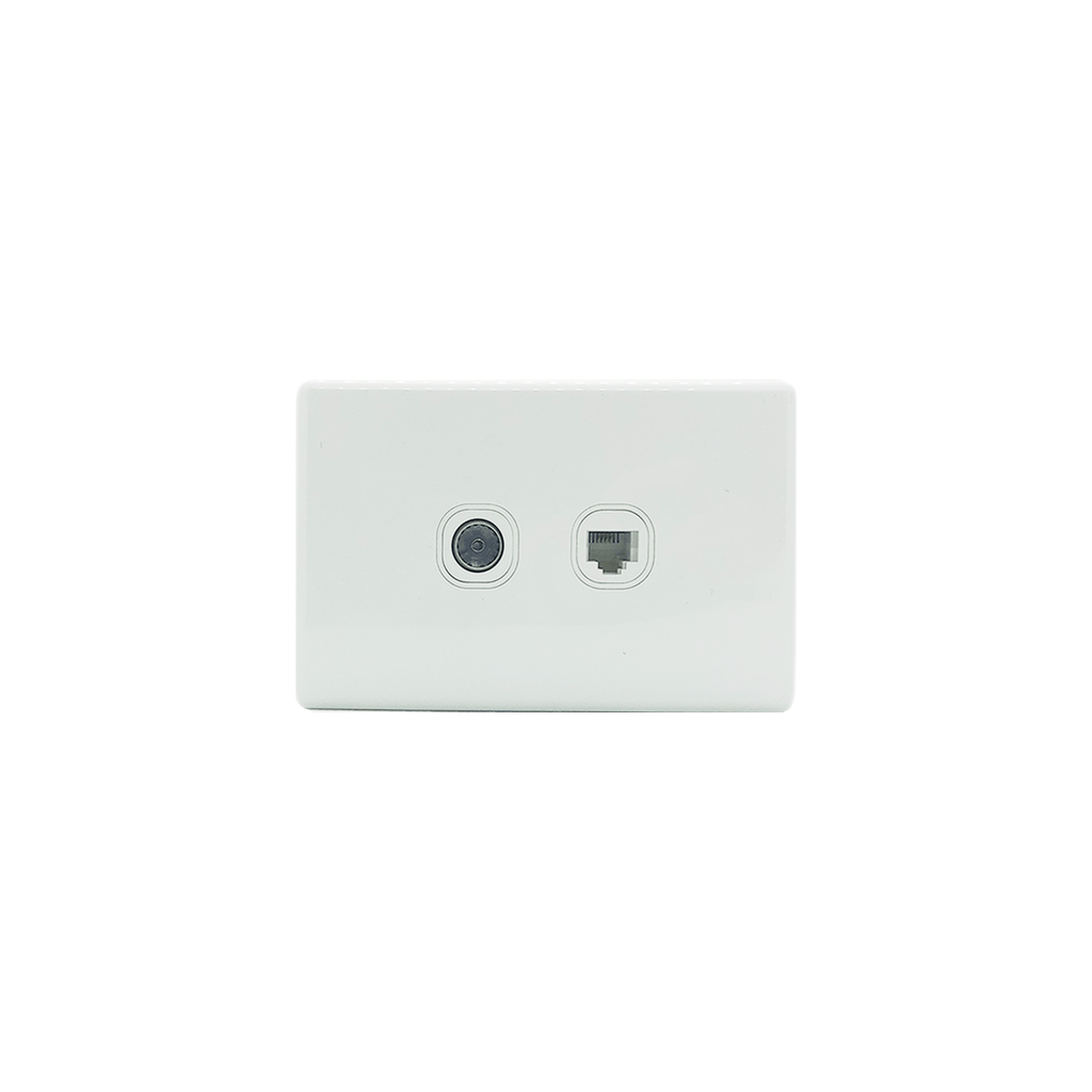 Combined TV Outlet and Telephone Wall Socket - KS322 - Star Sparky Direct