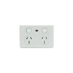 Horizontal Double Power Point with Neon 15A - KS337N - Star Sparky Direct