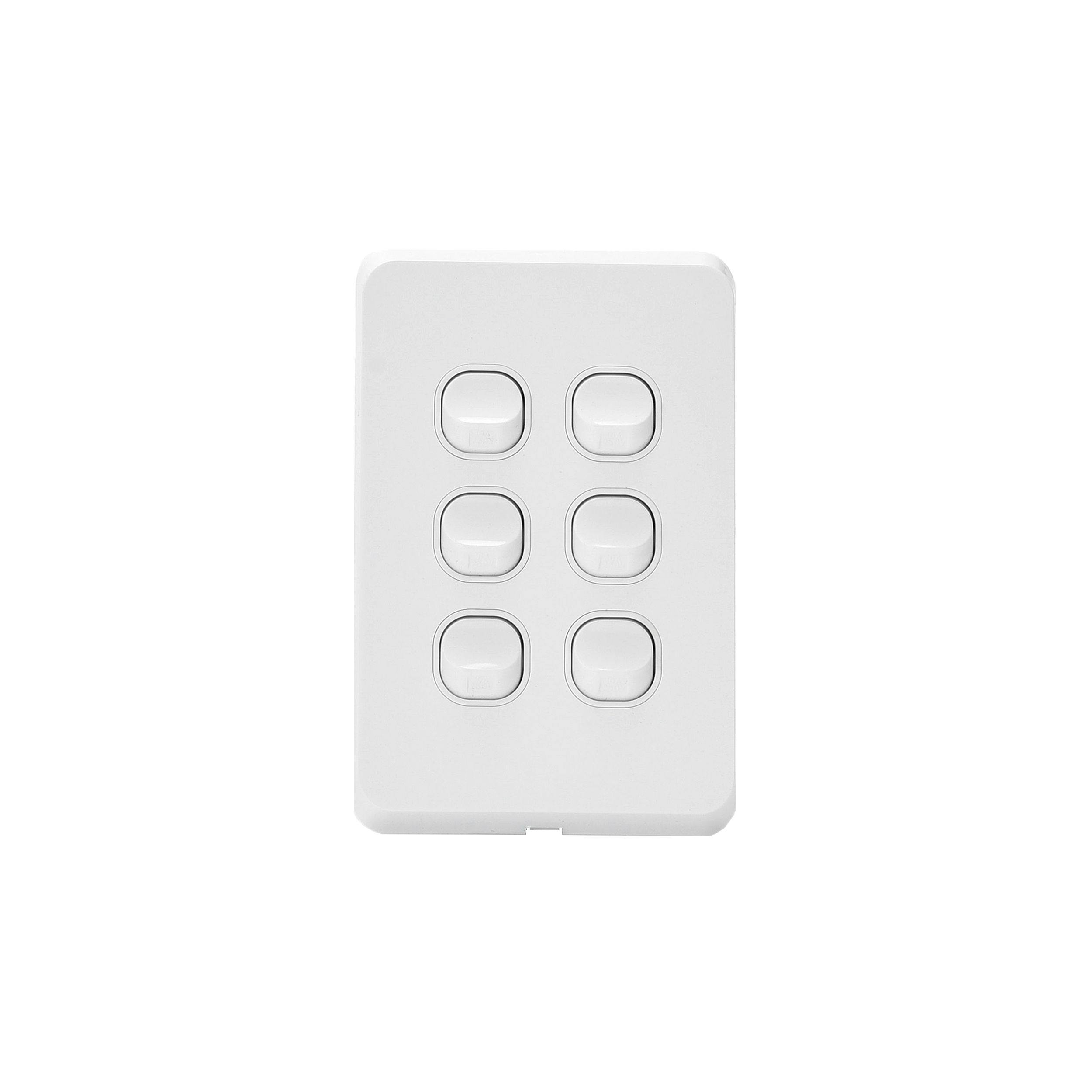 6 Gang Light Switch Vertical 10A 250V - RS312-V - Star Sparky Direct