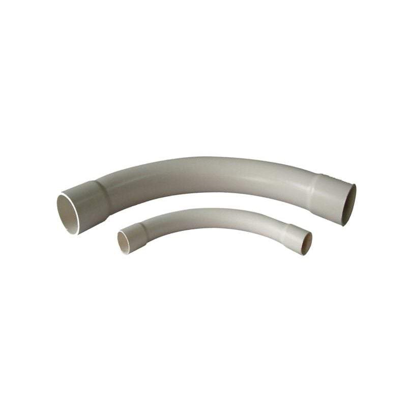 20mm 90 ° PVC Sweep Bend Grey Medium Duty - Star Sparky Direct