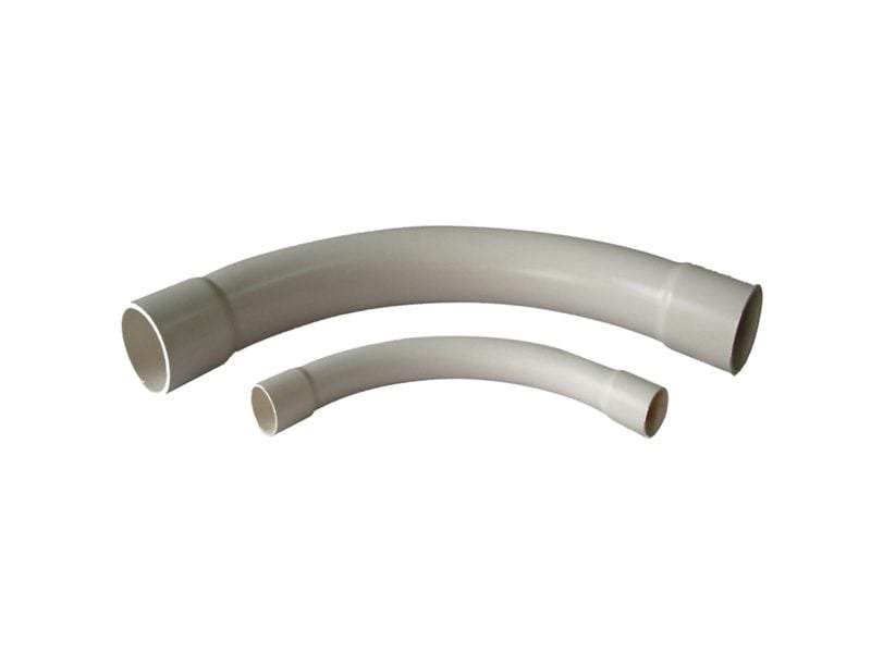 25mm 90° PVC Sweep Bend Grey Medium Duty - Star Sparky Direct
