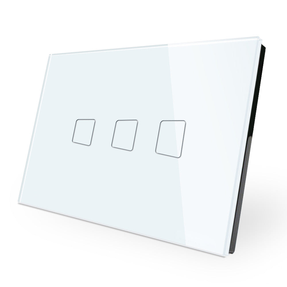 AU/NZ Approved Smart Home Wifi Light Wall Switch 3 Gang Grey Glass Touch Panel
